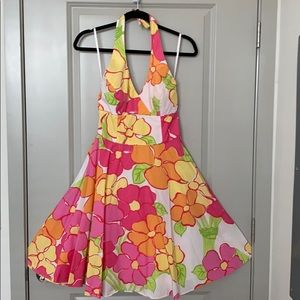 Vintage Lilly Pulitzer Willa Halter Tie Dress Sz 2